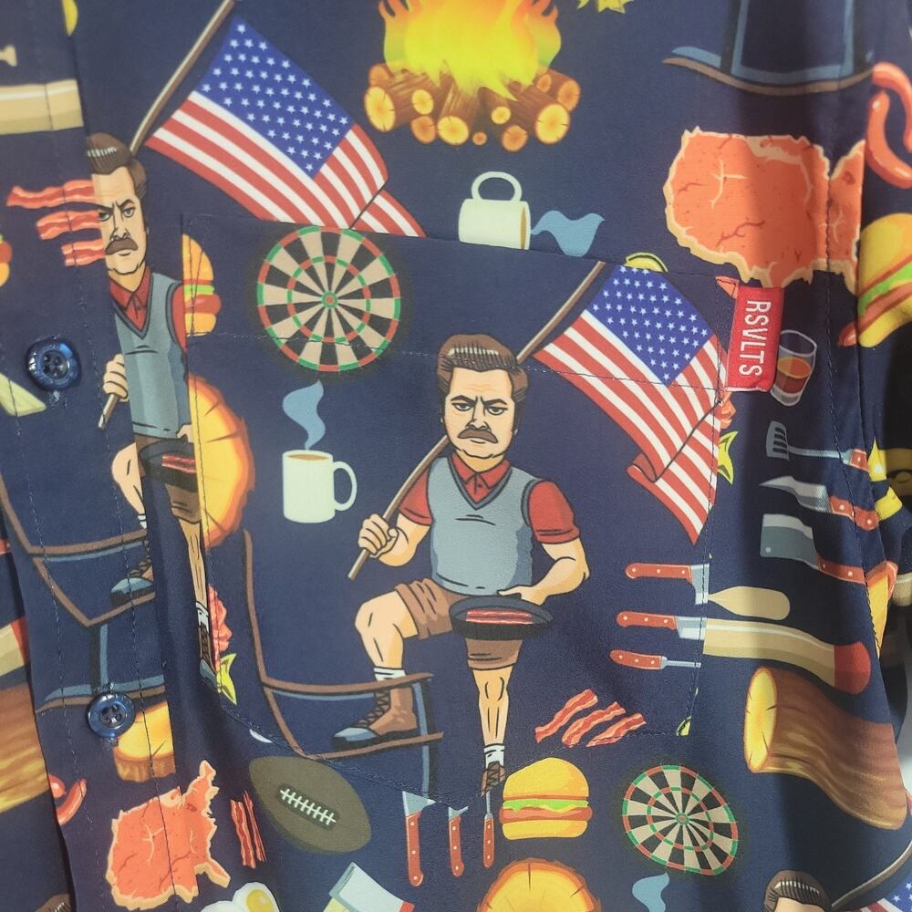RSVLTS Shirt Mens Medium Parks and Recreation Ron Swansons Shirt of Greatness - Picture 4 of 8